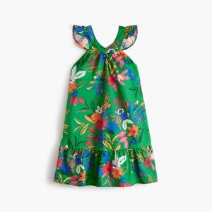 NWT Jcrew Girls' tropical-print ruffle dress
